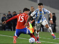 Lisandro Martinez of Argentina participates in a match between Argentina and Chile at Estadio Mas Monumental Antonio Vespucio Liberti in Bue...