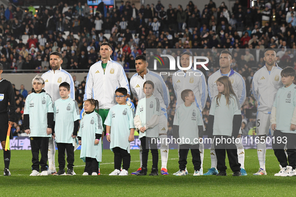 During a match between Argentina and Chile at Estadio Mas Monumental Antonio Vespucio Liberti in Buenos Aires, Argentina, on September 5, 