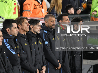 Roberto Ayala, Walter Samuel, Lionel Scaloni, and Pablo Aimar are present before a match between Argentina and Chile at Estadio Mas Monument...