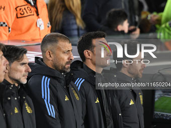 Roberto Ayala, Walter Samuel, Lionel Scaloni, and Pablo Aimar are present before a match between Argentina and Chile at Estadio Mas Monument...