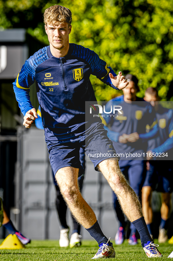 RKC player Tim van der Loo trains at the Mandemakers Stadium for the Dutch Eredivisie season 2024-2025 in Waalwijk, Netherlands, on October...