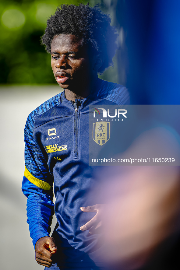 RKC player Chris Lokesa trains at the Mandemakers Stadium for the Dutch Eredivisie season 2024-2025 in Waalwijk, Netherlands, on October 8,...