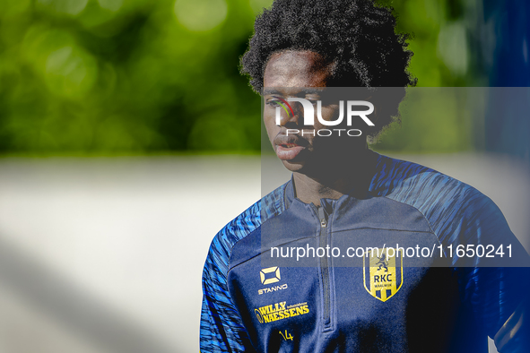 RKC player Chris Lokesa trains at the Mandemakers Stadium for the Dutch Eredivisie season 2024-2025 in Waalwijk, Netherlands, on October 8,...