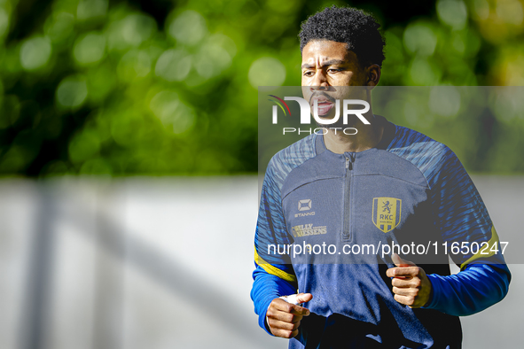 RKC player Richonell Margaret trains at the Mandemakers Stadium for the Dutch Eredivisie season 2024-2025 in Waalwijk, Netherlands, on Octob...