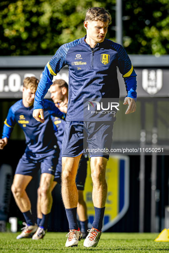 RKC player Luuk Wouters trains at the Mandemakers Stadium for the Dutch Eredivisie season 2024-2025 in Waalwijk, Netherlands, on October 8,...