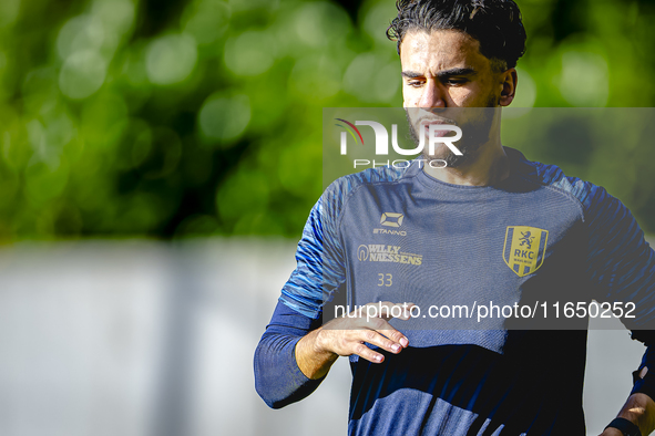 RKC player Faissal Al Mazyani trains at the Mandemakers Stadium for the Dutch Eredivisie season 2024-2025 in Waalwijk, Netherlands, on Octob...