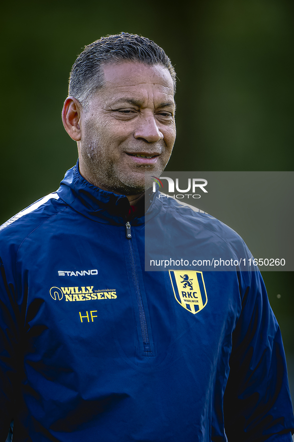 RKC trainer Henk Fraser conducts the training for RKC Waalwijk at the Mandemakers Stadium for the Dutch Eredivisie season 2024-2025 in Waalw...