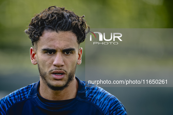 RKC player Faissal Al Mazyani trains at the Mandemakers Stadium for the Dutch Eredivisie season 2024-2025 in Waalwijk, Netherlands, on Octob...