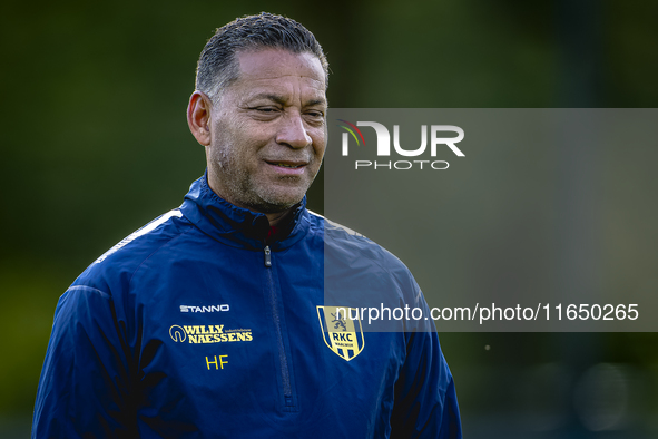 RKC trainer Henk Fraser conducts the training for RKC Waalwijk at the Mandemakers Stadium for the Dutch Eredivisie season 2024-2025 in Waalw...