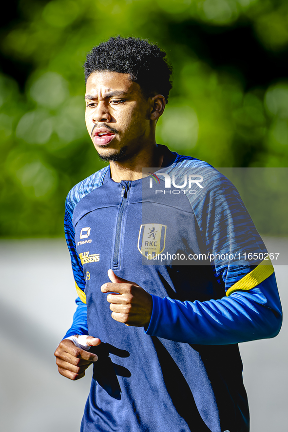 RKC player Richonell Margaret trains at the Mandemakers Stadium for the Dutch Eredivisie season 2024-2025 in Waalwijk, Netherlands, on Octob...