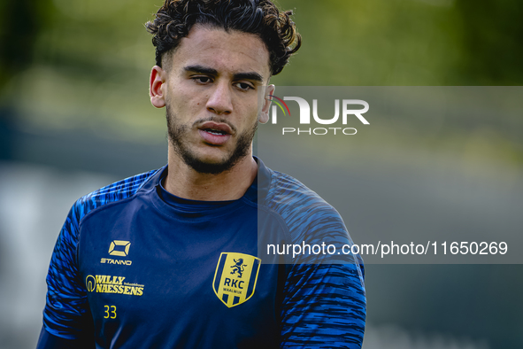 RKC player Faissal Al Mazyani trains at the Mandemakers Stadium for the Dutch Eredivisie season 2024-2025 in Waalwijk, Netherlands, on Octob...