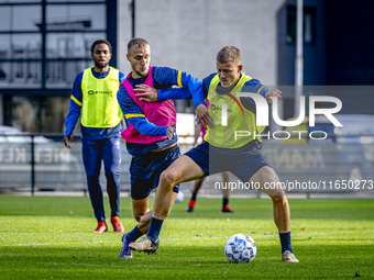 RKC player Sylvester van der Water and RKC player Dario van de Buijs train at the Mandemakers Stadium for the Dutch Eredivisie season 2024-2...