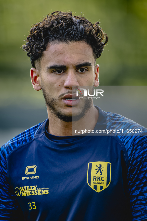 RKC player Faissal Al Mazyani trains at the Mandemakers Stadium for the Dutch Eredivisie season 2024-2025 in Waalwijk, Netherlands, on Octob...