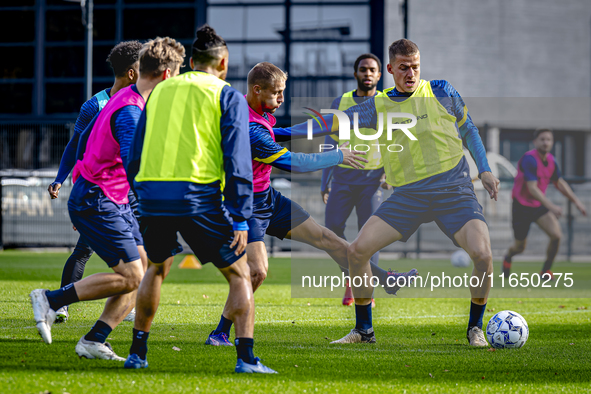 RKC player Sylvester van der Water and RKC player Dario van de Buijs train at the Mandemakers Stadium for the Dutch Eredivisie season 2024-2...