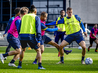 RKC player Sylvester van der Water and RKC player Dario van de Buijs train at the Mandemakers Stadium for the Dutch Eredivisie season 2024-2...