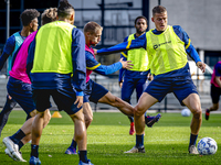 RKC player Sylvester van der Water and RKC player Dario van de Buijs train at the Mandemakers Stadium for the Dutch Eredivisie season 2024-2...