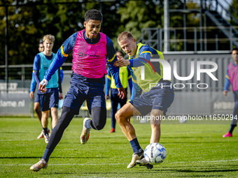 RKC player Richonell Margaret and RKC player Dario van de Buijs train at the Mandemakers Stadium for the Dutch Eredivisie season 2024-2025 i...