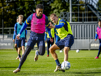 RKC player Richonell Margaret and RKC player Dario van de Buijs train at the Mandemakers Stadium for the Dutch Eredivisie season 2024-2025 i...