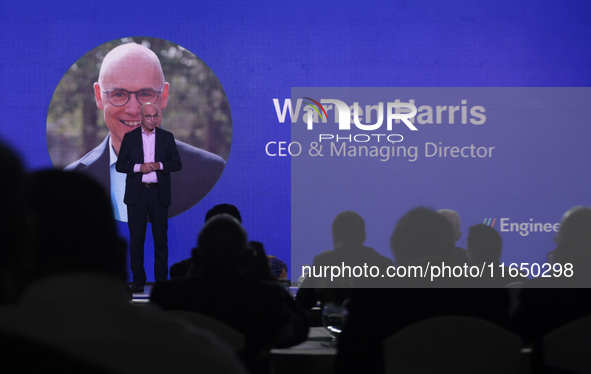 Warren Harris, CEO and MD of Tata Technologies, speaks during a press conference about a joint venture between Tata Technologies and BMW Gro...