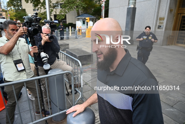 Mohamed Bahi departs court after being arraigned on criminal charges in connection to the federal probe on Eric Adams in Manhattan, New York...