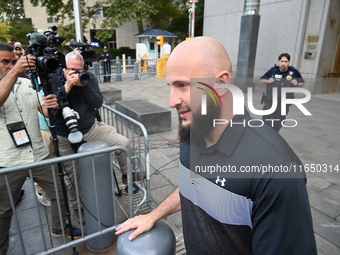 Mohamed Bahi departs court after being arraigned on criminal charges in connection to the federal probe on Eric Adams in Manhattan, New York...