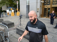 Mohamed Bahi departs court after being arraigned on criminal charges in connection to the federal probe on Eric Adams in Manhattan, New York...