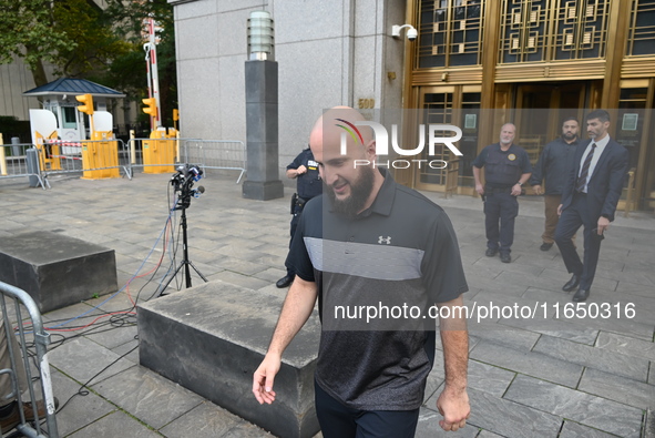 Mohamed Bahi departs court after being arraigned on criminal charges in connection to the federal probe on Eric Adams in Manhattan, New York...