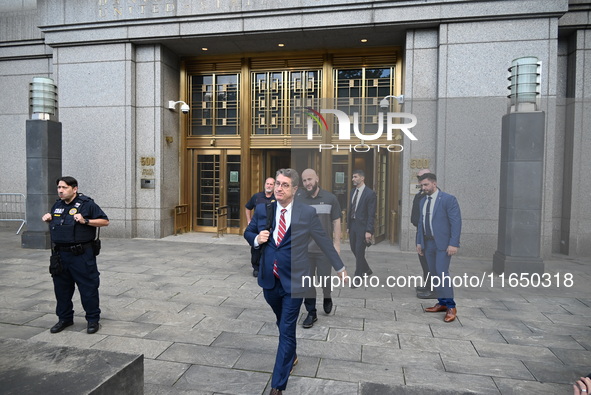 Mohamed Bahi departs court after being arraigned on criminal charges in connection to the federal probe on Eric Adams in Manhattan, New York...