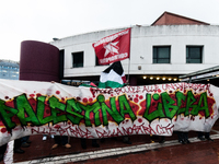 Students demonstrate for Palestine against Cybertech Europe 2024 in Rome, Italy, on October 8, 2024. (