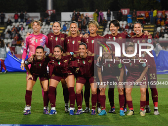 A.S. Roma Femminile plays during Group A - Day 1 of the UEFA Women's Champions League 2023/24 between A.S. Roma and VfL Wolfsburg at the Tre...