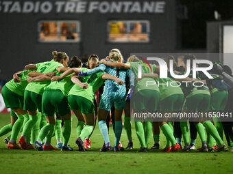 VfL Wolfsburg plays during Group A - Day 1 of the UEFA Women's Champions League 2023/24 against A.S. Roma at the Tre Fontane Stadium in Rome...