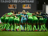 VfL Wolfsburg plays during Group A - Day 1 of the UEFA Women's Champions League 2023/24 against A.S. Roma at the Tre Fontane Stadium in Rome...