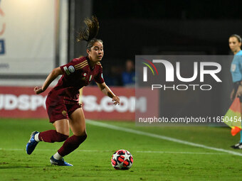 Giulia Dragoni of A.S. Roma Femminile is in action during Group A - Day 1 of the UEFA Women's Champions League 2023/24 between A.S. Roma and...