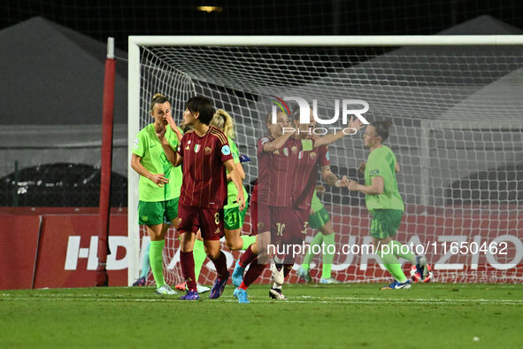 Manuela Giugliano of A.S. Roma Femminile celebrates after scoring the goal of 1-0 during Group A - Day 1 - UEFA Women's Champions League 202...