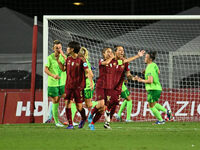 Manuela Giugliano of A.S. Roma Femminile celebrates after scoring the goal of 1-0 during Group A - Day 1 - UEFA Women's Champions League 202...