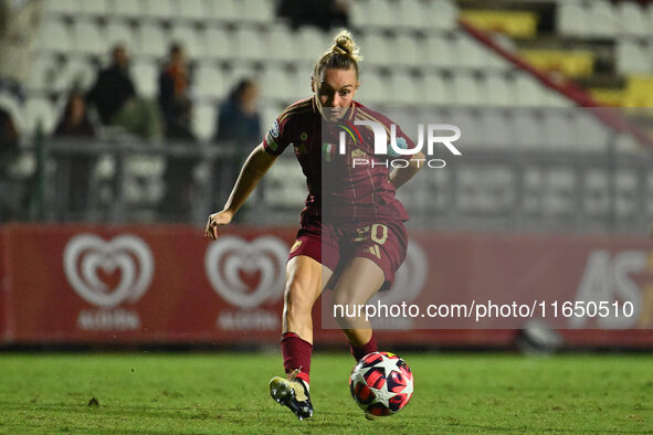 Giada Greggi of A.S. Roma Femminile plays during Group A - Day 1 - UEFA Women's Champions League 2023/24 match between A.S. Roma and VfL Wol...