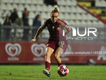 Giada Greggi of A.S. Roma Femminile plays during Group A - Day 1 - UEFA Women's Champions League 2023/24 match between A.S. Roma and VfL Wol...