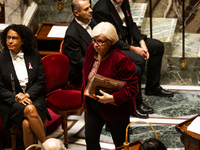 Catherine Vautrin, Minister for Territorial Partnership and Decentralisation, is seen during the debate on the motion of censure of Michel B...