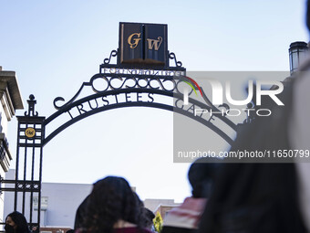 A group of students at George Washington University held a protest on Monday (Oct. 7) to mark one year of war in Gaza at the George Washingt...