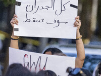 A group of students at George Washington University held a protest on Monday (Oct. 7) to mark one year of war in Gaza at the George Washingt...