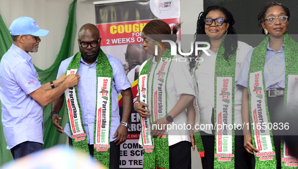 Prof. Akin Abayomi, Commissioner for Health, Lagos State, inducts the members of the Lagos State TB Steering Committee. Lagos State aims to...