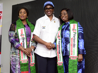 From left to right: Oluremi Hamzat, wife of the Deputy Governor of Lagos State; Kemi Ogunyemi, Special Adviser on Health to the Governor of...