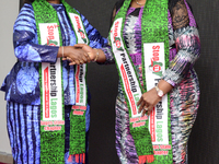 Claudiana Ibijoke Sanwo-Olu, First Lady of Lagos State, inducts Oluremi Hamzat, wife of the Deputy Governor of Lagos State, as a member of t...