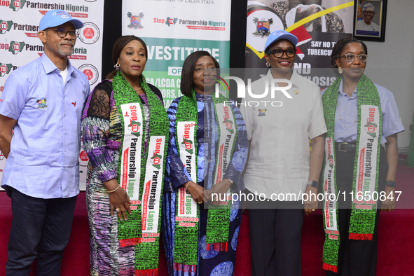 From left to right: Prof. Akin Abayomi, Commissioner for Health, Lagos State; Oluremi Hamzat, wife of the Deputy Governor, Lagos State; Clau...