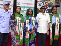 From left to right: Prof. Akin Abayomi, Commissioner for Health, Lagos State; Oluremi Hamzat, wife of the Deputy Governor, Lagos State; Clau...