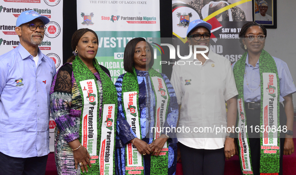 From left to right: Prof. Akin Abayomi, Commissioner for Health, Lagos State; Oluremi Hamzat, wife of the Deputy Governor, Lagos State; Clau...