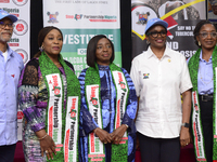 From left to right: Prof. Akin Abayomi, Commissioner for Health, Lagos State; Oluremi Hamzat, wife of the Deputy Governor, Lagos State; Clau...