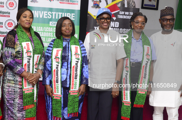 From left to right: Oluremi Hamzat, wife of the Deputy Governor of Lagos State; Claudiana Ibijoke Sanwo-Olu, First Lady of Lagos State; Kemi...