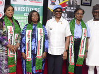 From left to right: Oluremi Hamzat, wife of the Deputy Governor of Lagos State; Claudiana Ibijoke Sanwo-Olu, First Lady of Lagos State; Kemi...