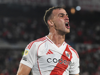 Leandro Gonzalez Pires of River Plate celebrates his goal in a Liga Profesional de Futbol match between River Plate and Atletico Tucuman at...